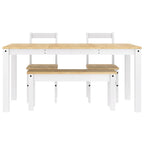 4 - Delige Eetset Panama Massief Grenenhout Wit | Nordexahome - Nordexa Home
