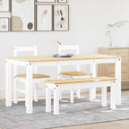 4 - Delige Eetset Panama Massief Grenenhout Wit | Nordexahome - Nordexa Home