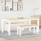 3 - Delige Eethoek Panama Massief Grenenhout Wit | Nordexahome - Nordexa Home
