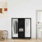 Kledingkast Met Wielen 102X38X110 Cm Bewerkt Hout - Nordexa Home