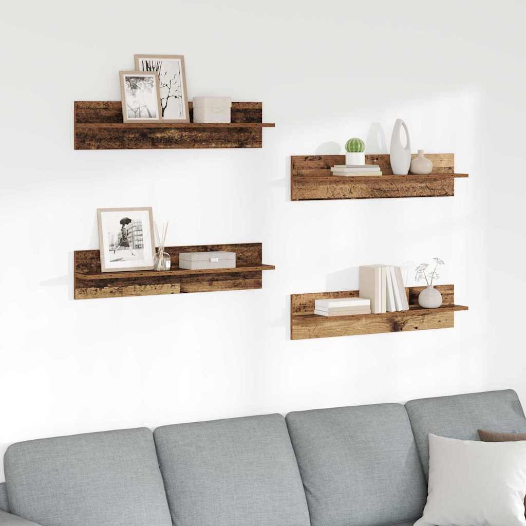 Wandplanken 4‑delig 80×11,5×18 cm – Bewerkt Hout | Nordexahome - Nordexa Home