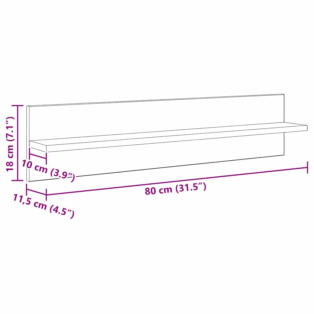Wandplanken 4‑delig 80×11,5×18 cm – Bewerkt Hout | Nordexahome - Nordexa Home
