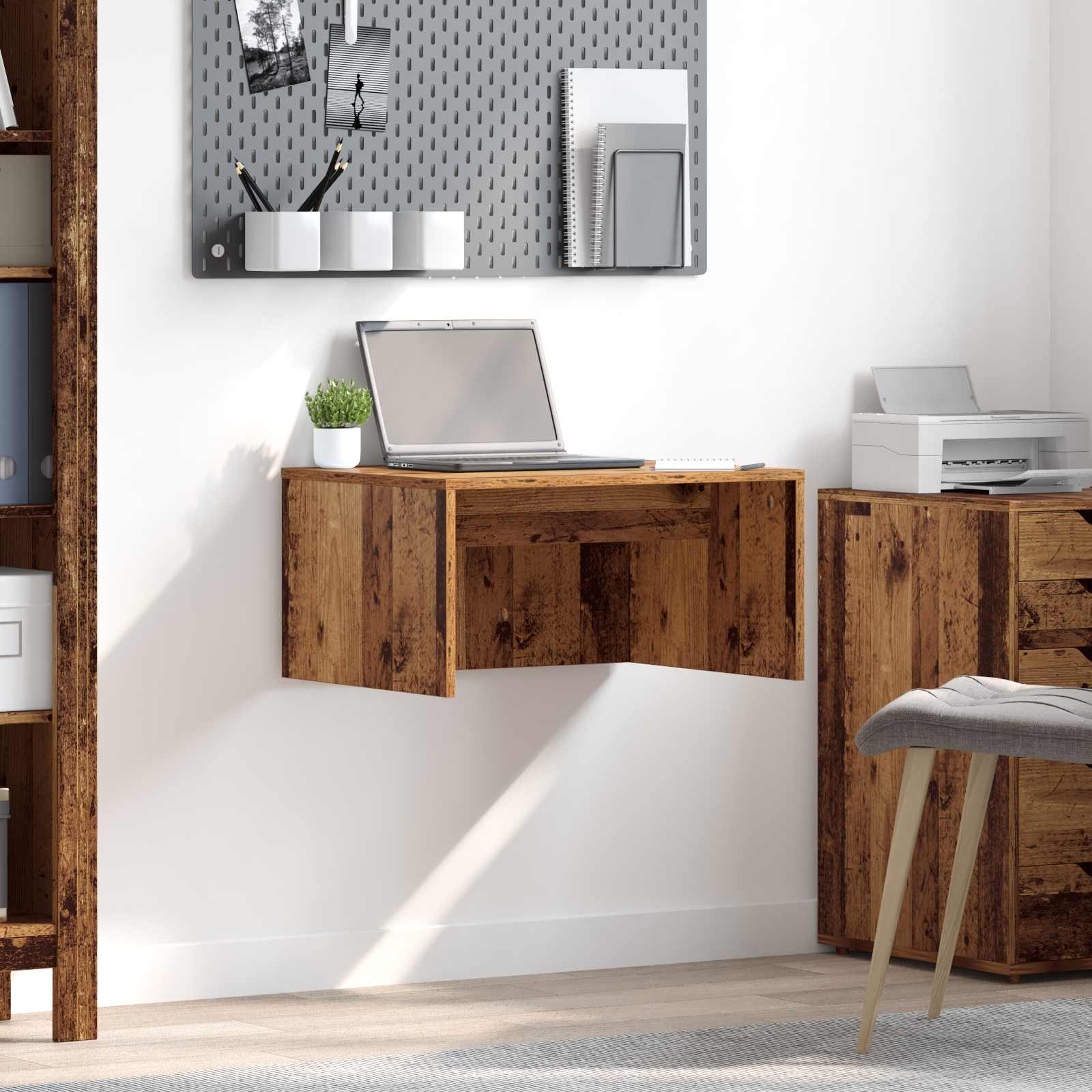 Wandbureau Artisan Eiken Bewerkt Hout - Nordexa Home