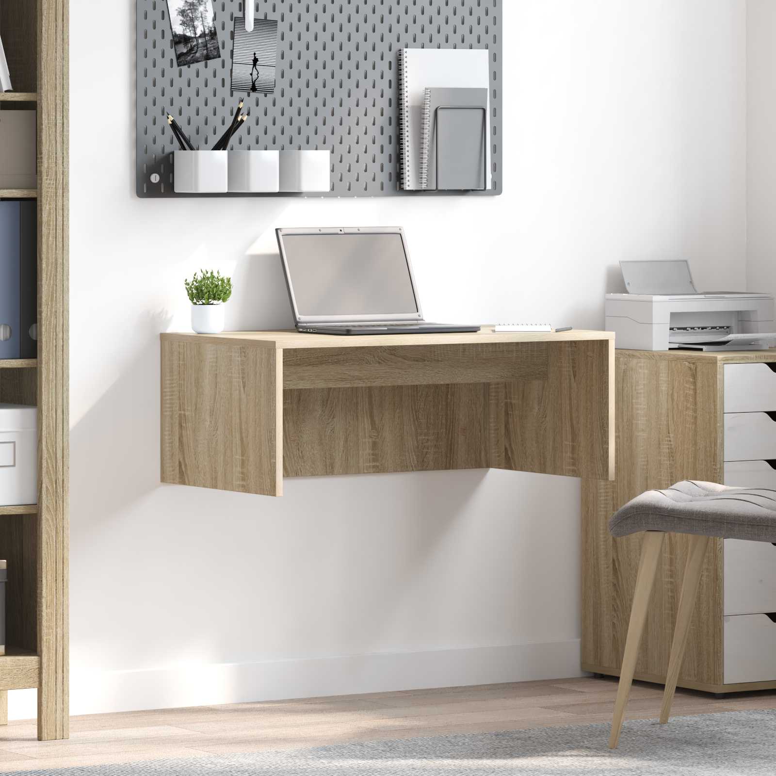 Wandbureau Artisan Eiken Bewerkt Hout - Nordexa Home