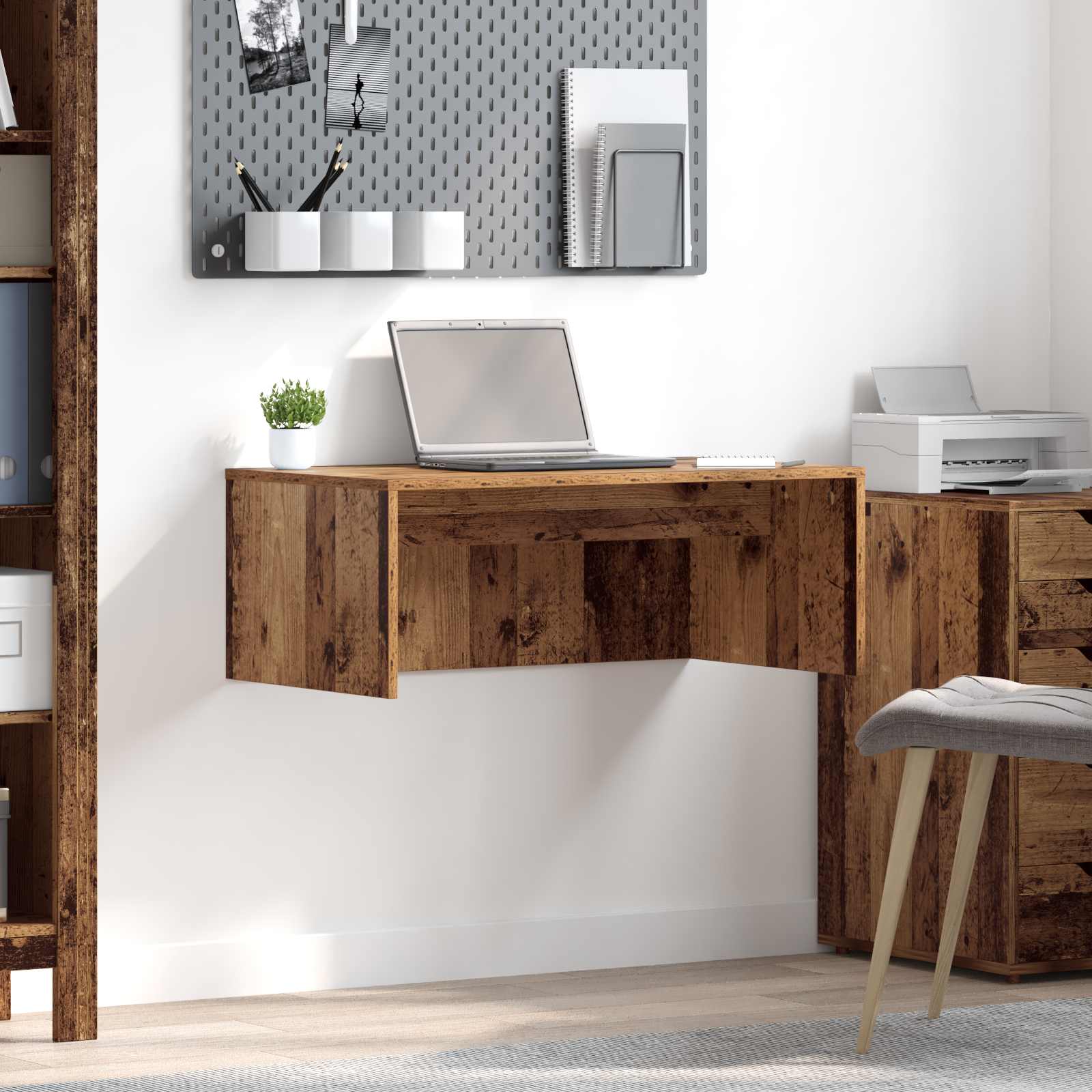 Wandbureau Artisan Eiken Bewerkt Hout - Nordexa Home