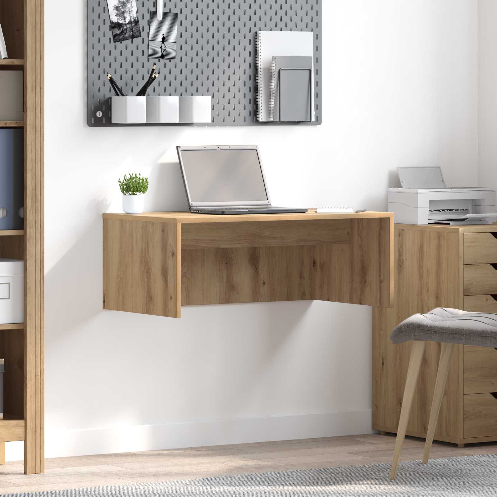 Wandbureau Artisan Eiken Bewerkt Hout - Nordexa Home