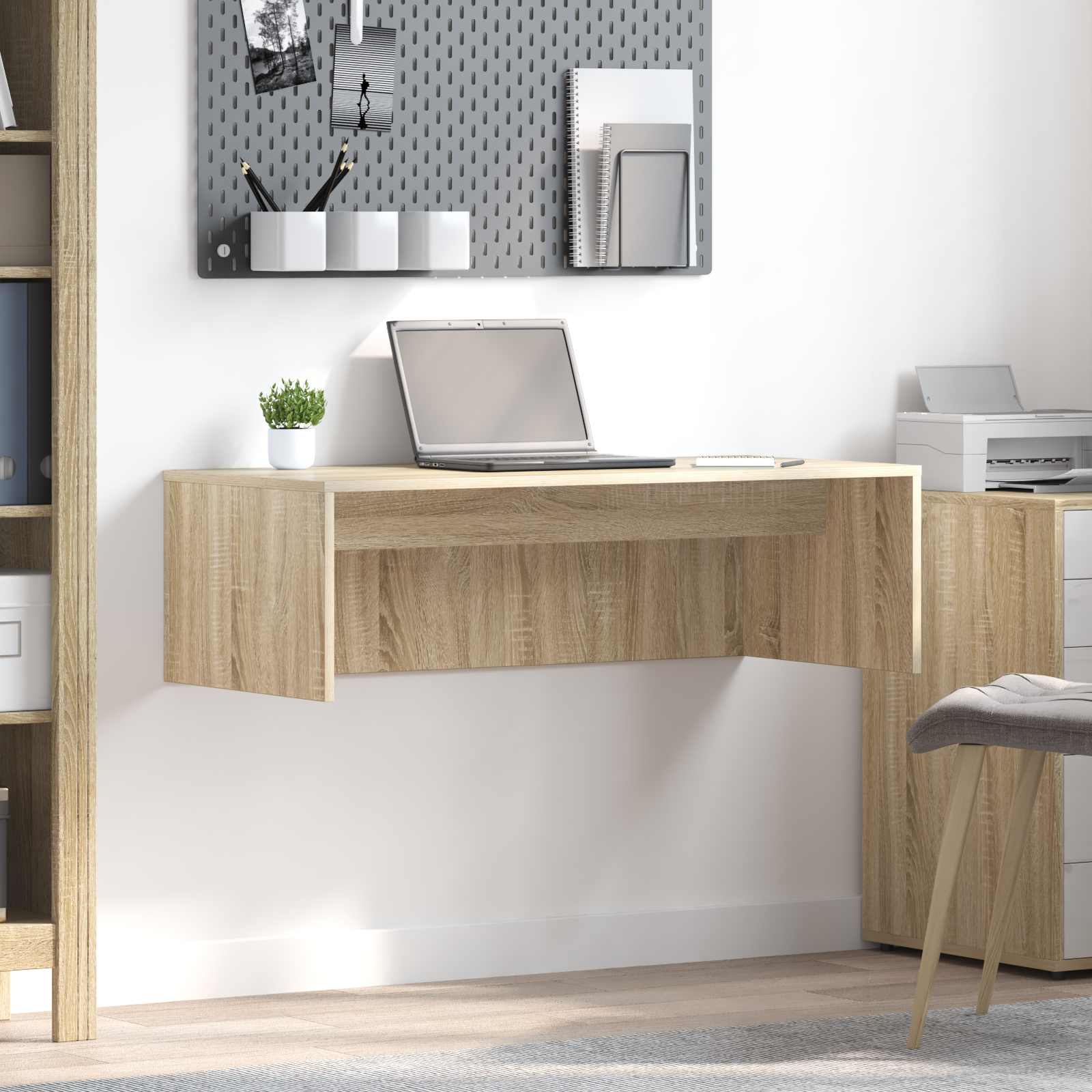 Wandbureau Artisan Eiken Bewerkt Hout - Nordexa Home
