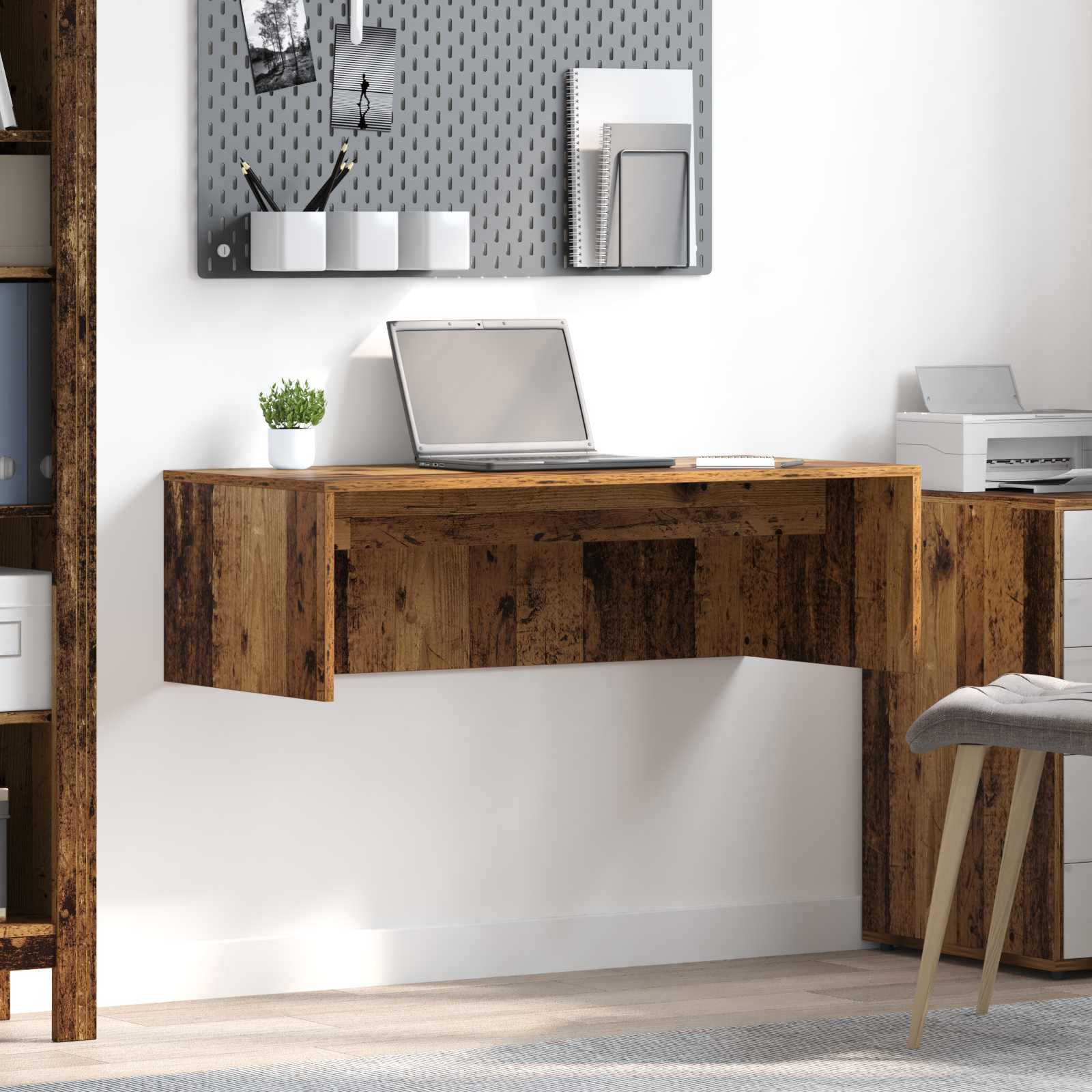 Wandbureau Artisan Eiken Bewerkt Hout - Nordexa Home