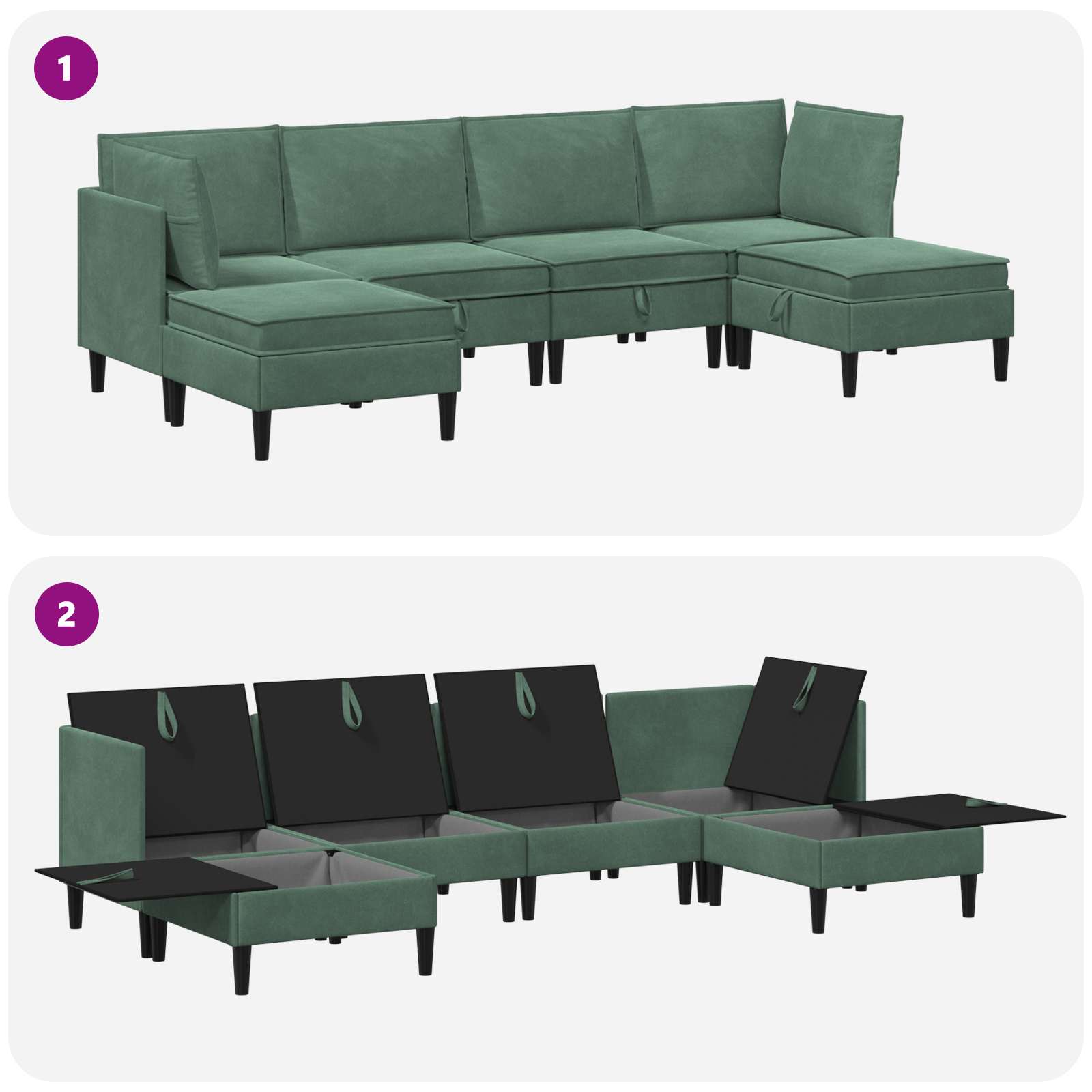 Woonkamer Meubelset Met Kussen 6 Pcs Fluweel - Nordexa Home