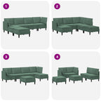 Woonkamer Meubelset Met Kussen 6 Pcs Fluweel - Nordexa Home