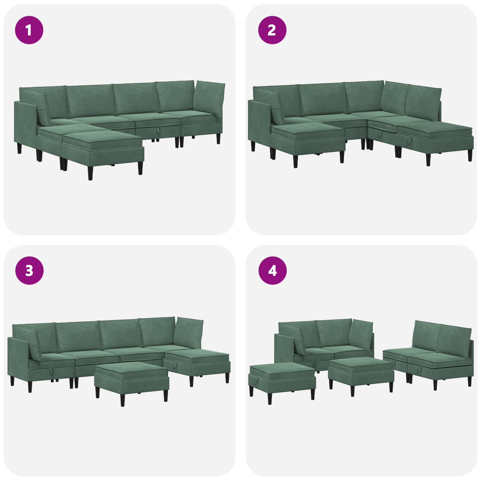 Woonkamer Meubelset Met Kussen 6 Pcs Fluweel - Nordexa Home