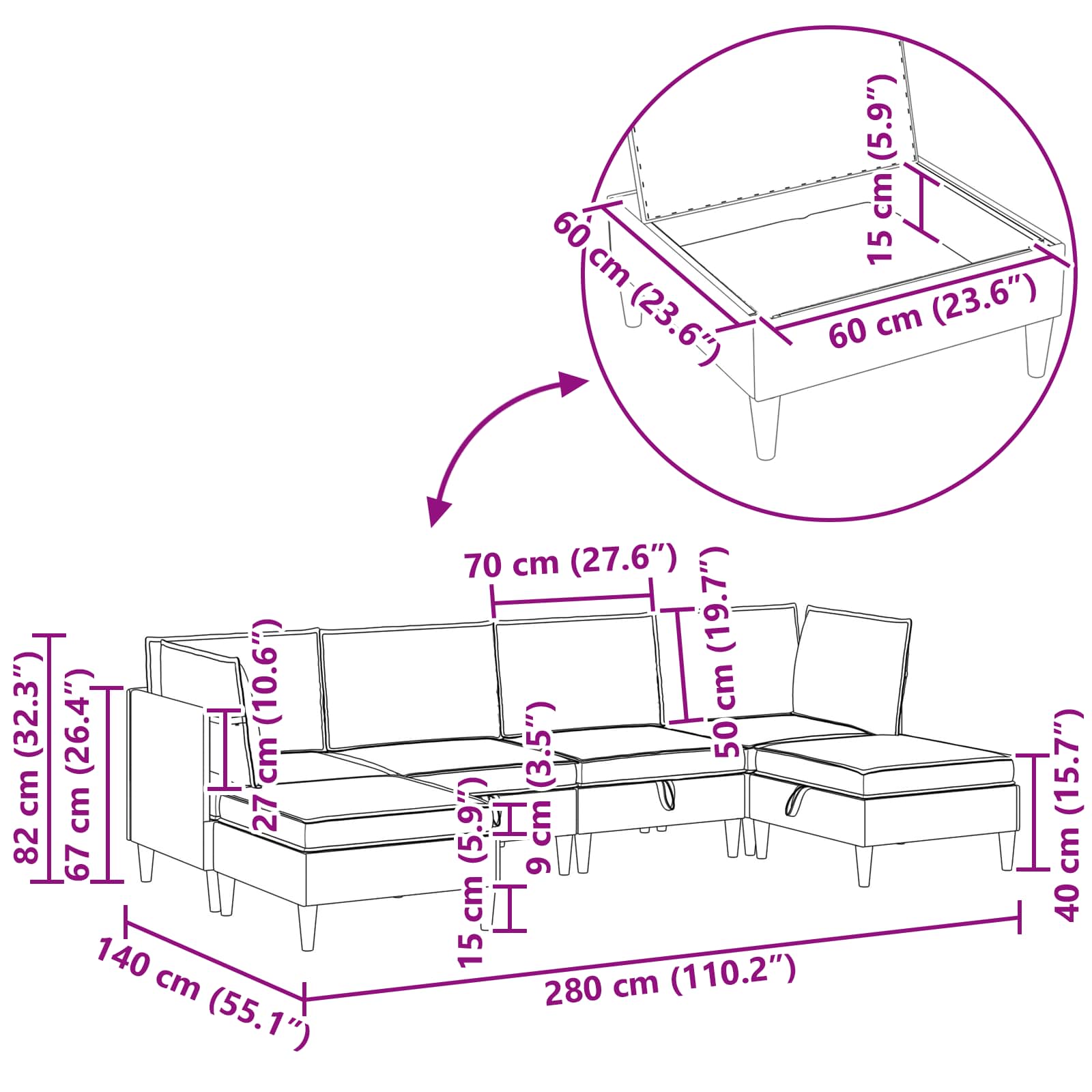 Woonkamer Meubelset Met Kussen 6 Pcs Fluweel - Nordexa Home