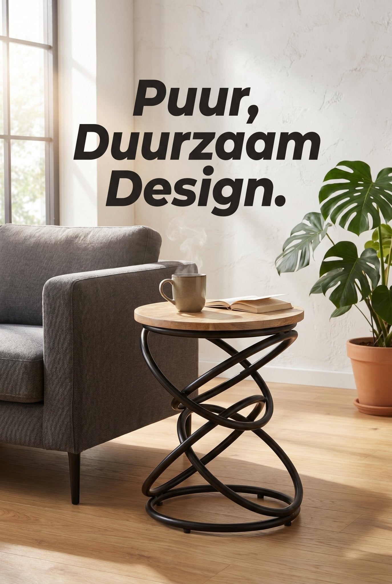 Bijzettafel 40×50 cm – Gerecycled Hout & Metaal | Nordexahome - Nordexa Home